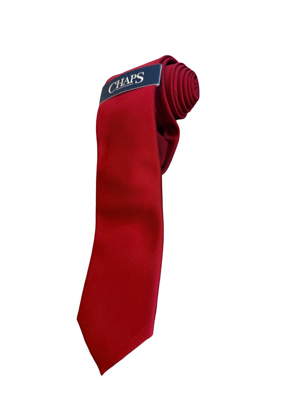 Chaps Men's Red Solid Twill Textured Necktie 3" Width Classic Formal Dress Tie